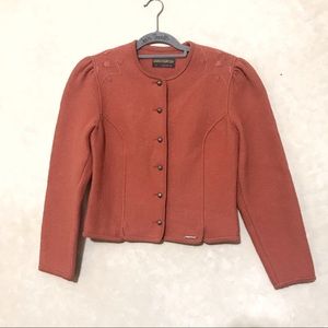 Vintage Geiger Austria Wool Embroidered Cardigan Jacket EU 38 US Small